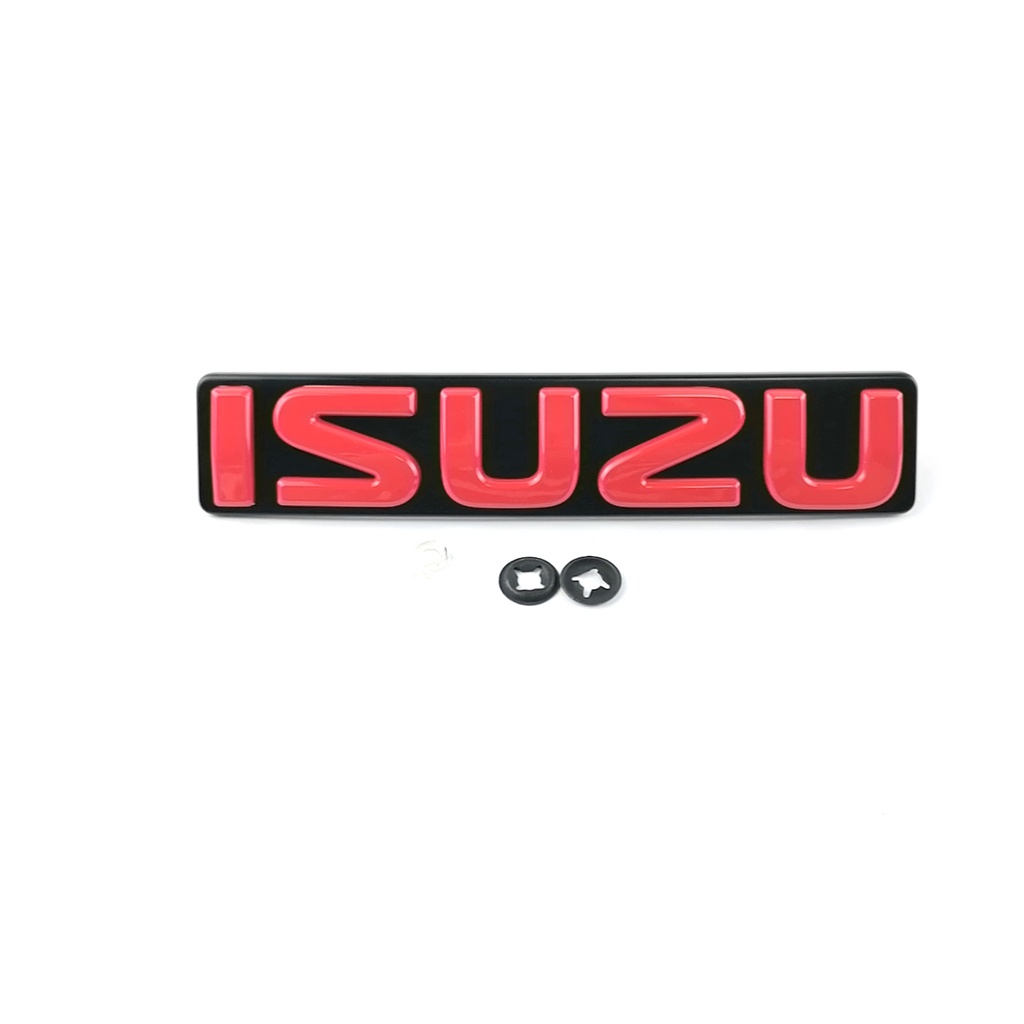 โลโก้ ISUZU สีแดง ของแท้ OEM ใส่ isuzu d-max อีซูซุ TFR ติดกระจังหน้า แดง 1ชิ้น มีบริการเก็บเงินปลายทาง