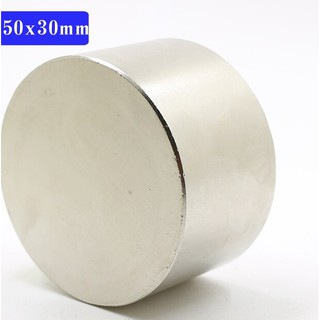 1ชิ้น แม่เหล็กแรงสูง 50x30มิล กลมแบน Magnet Neodymium 50x30m…