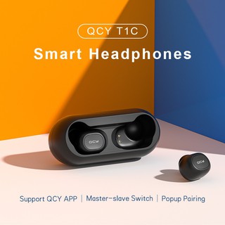 [รับประกัน 1 ปี] หูฟังไร้สาย Xiaomi QCY รุ่น T1 T1C ใช้งานนานต่อเนื่อง ลดเสียงรบกวนด้านนอก เชื่อมต่อ Bluetooth 5.0