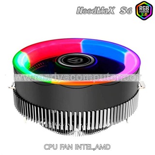 พัดลม ซ๊พียู พัดลมระบายความร้อน แบบมีไฟ LED-RGB CPU FAN รุ่น 1156/1155/1150/1151/1366  10th Gen