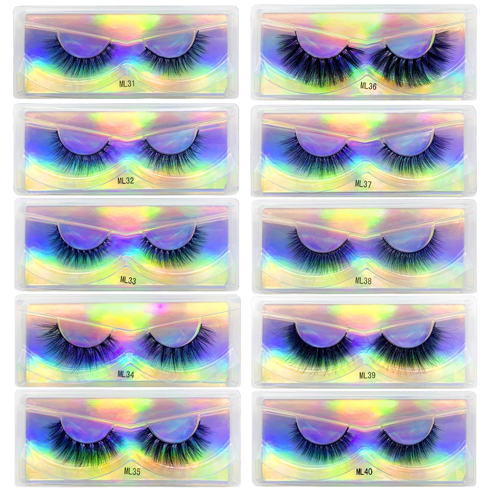 Mollie Lipper ขนตาปลอม 1 คู่ขนตาธรรมชาติความงามแต่งหน้า Dramatic 3d Hand made Lashes Cruelty ฟรี