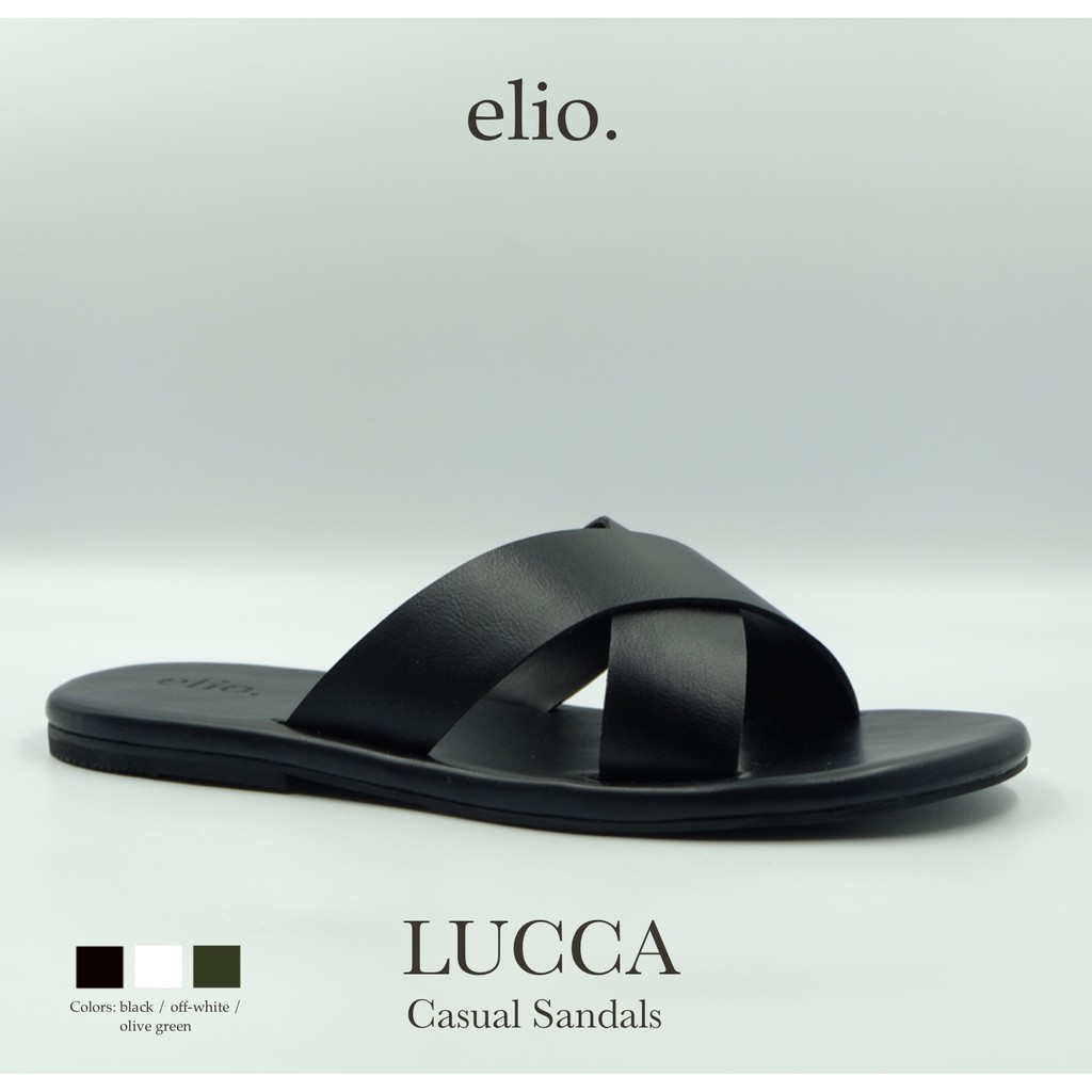 elio originals - รองเท้าแตะ รุ่น Lucca (unisex) สีดำ BLACK