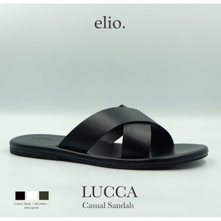 “ELORGL9” ลด 65. elio originals - รองเท้าแตะ รุ่น Lucca (unisex) สีดำ BLACK