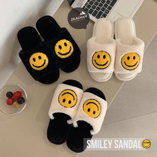 รองเท้าแตะ Smiley Sandal รองเท้าใส่ในบ้าน ขนนุ่ม [ สินค้าพร้อมส่ง ]