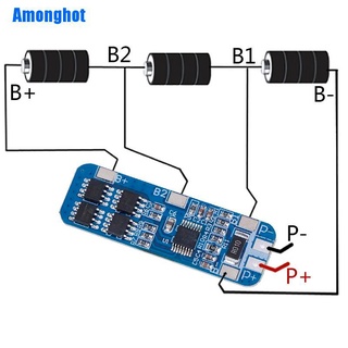 [Amonghot] 3S 10A 12V บอร์ดโมดูลป้องกันชาร์จลิเธียม Bms Li-Ion