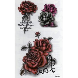 Tattoo ลาย กุหลาบ Rose แท็ททู สติกเกอร์ HM742