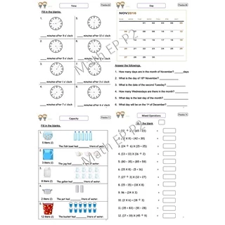 ใบงาน Mathematics ป.2 EP/MEP/MSEP | ครบ 2 เทอม พิมพ์สีทั้งเล่ม 119 หน้า แบบฝึกหัด+เฉลย