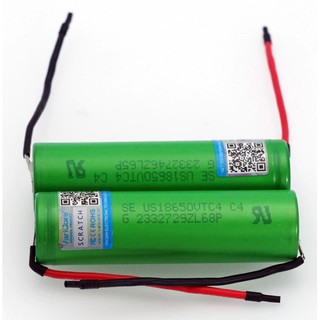 ถ่านชาร์จ 18650 battery VCT 4  พร้อมสายต่อ