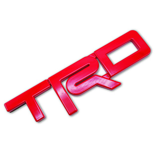 โลโก้ "TRD" size L สูง 7.5 เซนติเมตร วัดจากตัว R ยาว 25.5 เซ็นติเมตร TRD สีแดง Red Toyota Corollar Altis