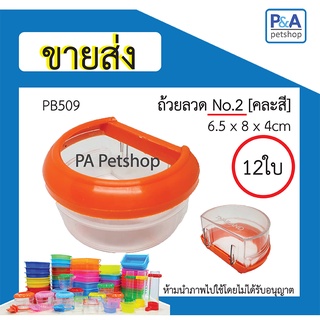 [ ขายส่ง ] ถ้วยน้ำนก_ทรงครึ่งวงกลมNo.2 (คละสี) / 12ใบ หรือ 1โหล