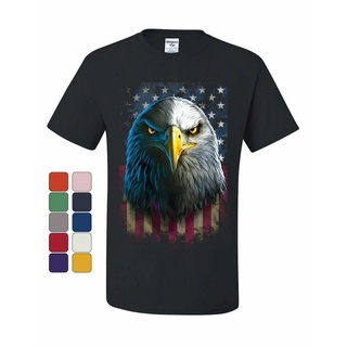 พร้อมส่ง เสื้อยืดแขนสั้น พิมพ์ลายธงชาติอินทรีย์ ดาว 4Th Of July Usa หลากสีสามารถปรับแต่งได้