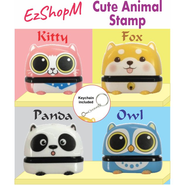 ใหม่ STAMP COP NAMA CUTIES ANIMAL WITH KEYCHAIN (NURSE, SCHOOL, KIDS)