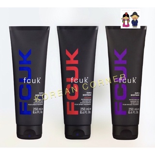 FCUK Hair &amp; Bodywash for Men แชมพู ยาสระผม สบู่ครีมอาบน้ำ หอมเหมือนกลิ่นน้ำหอม ผลิตภัณฑ์ของผู้ชาย เอฟซียูเคแบรนด์อังกฤษ