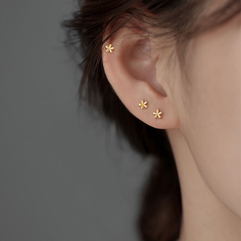 SVCZ5 (silver 925 ) ต่างหูเงินแท้ ดอกไม้ มินิมอล (ราคา 1 คู่)