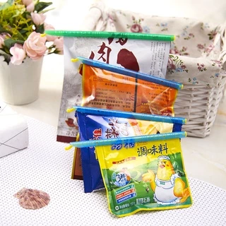 ShopAt.Two[BC-3080] ที่ปิดปากถุง ที่หนีบปากถุง ที่รัดปากถุง แบบรูด สุ่มสีส่ง