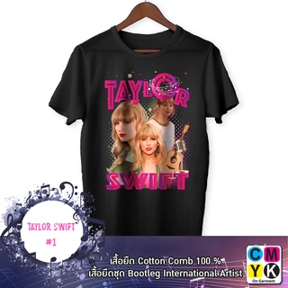 เสื้อยืดเทเลอร์ สวิฟ Taylor Swift เสื้อทัวร์ bootleg เสื้อขาว เสื้อดำ นักร้อง เสื้อคอกลม