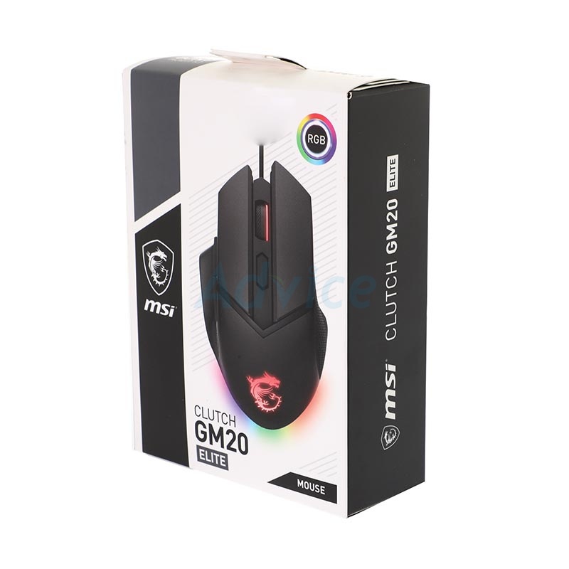 Mouse (เมาส์) MSI Gaming Mouse Clutch GM20 Elite ประกัน 1 ปี Shopee
