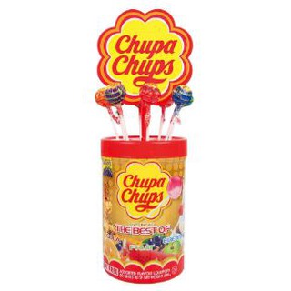 จูปาจุ๊ปส์ ลูกอม อมยิ้ม ขนาด 11กรัม ยกกล่อง 50ชิ้น CHUPA CHUPS THE BEST OF COLA FRUIT CREAMY