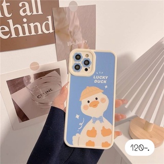 [พร้อมส่ง] เคสโทรศัพท์ เคสลายการ์ตูน กันเลนส์กล้อง 🦆เป็ดโบว์ฟ้า