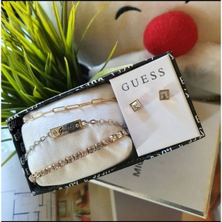 🇱🇷กำไล Guess ชุดสร้อยข้อมือ /ต่างหู GUESS เซท 3 กษัตริย์