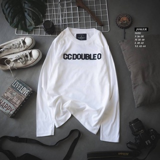 เสื้อยืดคอกลมแขนยาว CCDOUBLEO ผ้า Cotton 100% งานปักพรีเมี่ยม ผ้าใส่สบาย