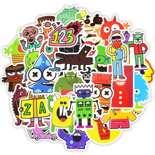 50 PCS Doodle Little Monster Robot Sticker DIY Laptop Suitcase Skateboard Car