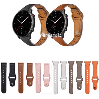 สายรัดหนังแท้บางเฉียบสำหรับ Huami Amazfit GTR 42mm 47mm GTR2 GTR 2e GTR 3 pro