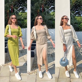 Smock linen dress ชุดเดรสผ้าลินิน