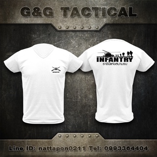 เสื้อยืดแขนสั้นทหาร INFANTRY ราชินีแห่งสนามรบ