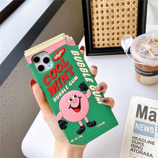 Cool Mint Bubble Gum Silicone Case iPhone 12 12Pro 12mini 12promax 11 pro Max XS MAX X XR 7 8 6 6s plus 3D Cute Cartoon Rubber phone Cover iphone 11 pro max