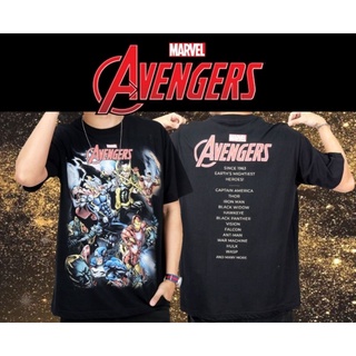 เสื้อยืดMarvel_ลิขสิทธิ์แท้ลายทีมAvengersสีดำ.(mX-007)