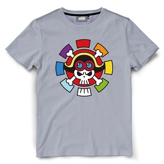 ผ้าฝ้ายแท้(Dextreme) T-shirt DOp-1157  One Piece ลาย Stampede สีเทาS-4XL