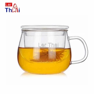 LerThai แก้วชงชา พร้อมถ้วยกรองกากชาและฝากปิดในตัว สวยหรูดูแพง Glass teapot