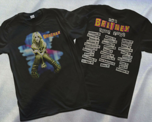 VTG Britney Spears T Shirt Tour Concert 2001 Pop Tee Album REPRINT