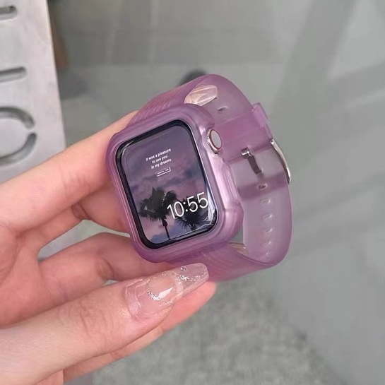 สายนาฬิกาข้อมือเจลลี่ใส สําหรับสมาร์ทวอทช์ iwatch 45 44 42 41 40 38 มม. 7 6 5 4 3 SE