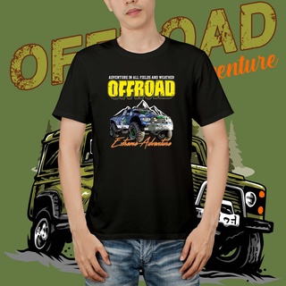 แขนสั้นcrew neckเสื้อยืด ลาย Adventure Extreme Offroad Adventure สีดํา ขาว คุณภาพพรีเมี่ยม S-XXXXL