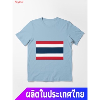 แขนสั้นcrew neckธงชาติไทย ฉันรักประเทศไทย I Love Thailand Flag Of Thailand - Thai Flag - ธงไตรรงค์ ธงชาติไทย Essential T