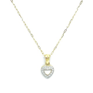 จี้เพชร Heart Swiss Diamond With 9K ITALY 375 Long cable chain