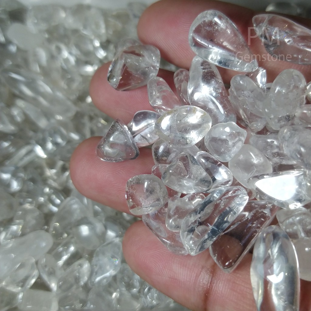 WH02 ไวท์ควอตซ์ ( White Quartz ) ขนาด 5-8 mm หินธรรมชาติ หินนำโชค หินแร่ หินคริสตัล หินสะสม งานอาร์ต งานคราฟต์ งานประดิษ