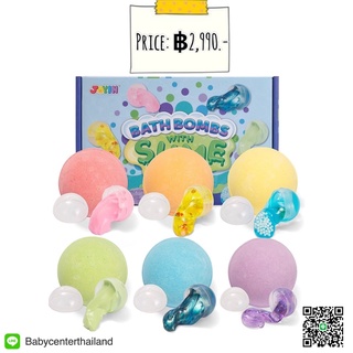 Joyin 6 packs Natural Bubble Bath Bombs with Slime Toy Inside