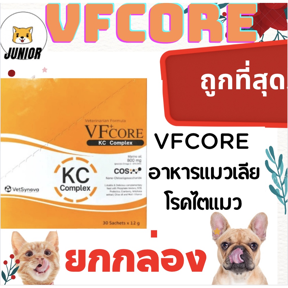 ยกกล่อง!!VFcore​ KC Complex​ (1กล่อง30ซอง) ช่วยบำรุงไตแมว kidney care​ VF core​ อาหารเสริมบำรุงไตแมว