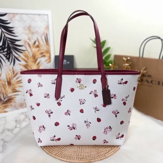 COACH CITY TOTE WITH LADYBUG FLORAL PRINT (COACH C7272)