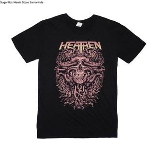 คอลูกเรือเสื้อยืดคอกลมเสื้อยืด พิมพ์ลายวง Heathen EMPIRE CREST - Lผ้าฝ้ายแท้