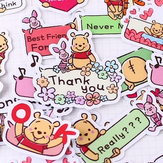 ❀ Pooh Bear Q-3 Diary สติ๊กเกอร์ ❀ 40Pcs/Set DIY Album Scrapbooks Decor Decals สติ๊กเกอร์