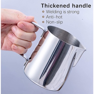 เหยือกตีฟองนมสแตนเลส ที่ตีฟองนม เหยือกกาแฟเอสเพรสโซ่ Stainless Steel Milk Frothing Jug Frother Espresso Coffee Pitcher