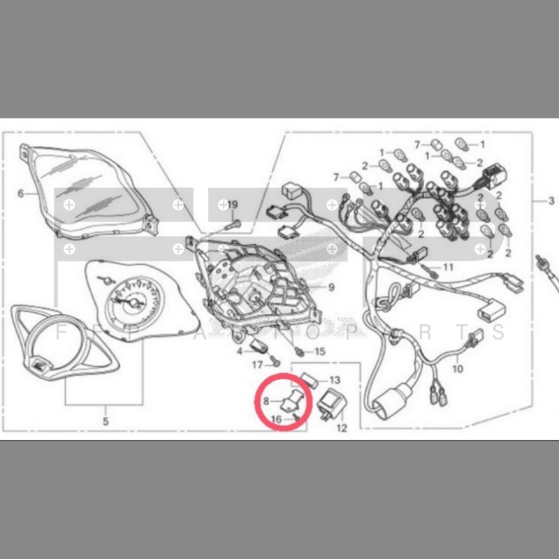 ตัวยึดรีเลย์ไฟเลี้ยว แท้ศูนย์ฮอนด้า อะไหล่แท้ศูนย์ (37213-KPH-701)