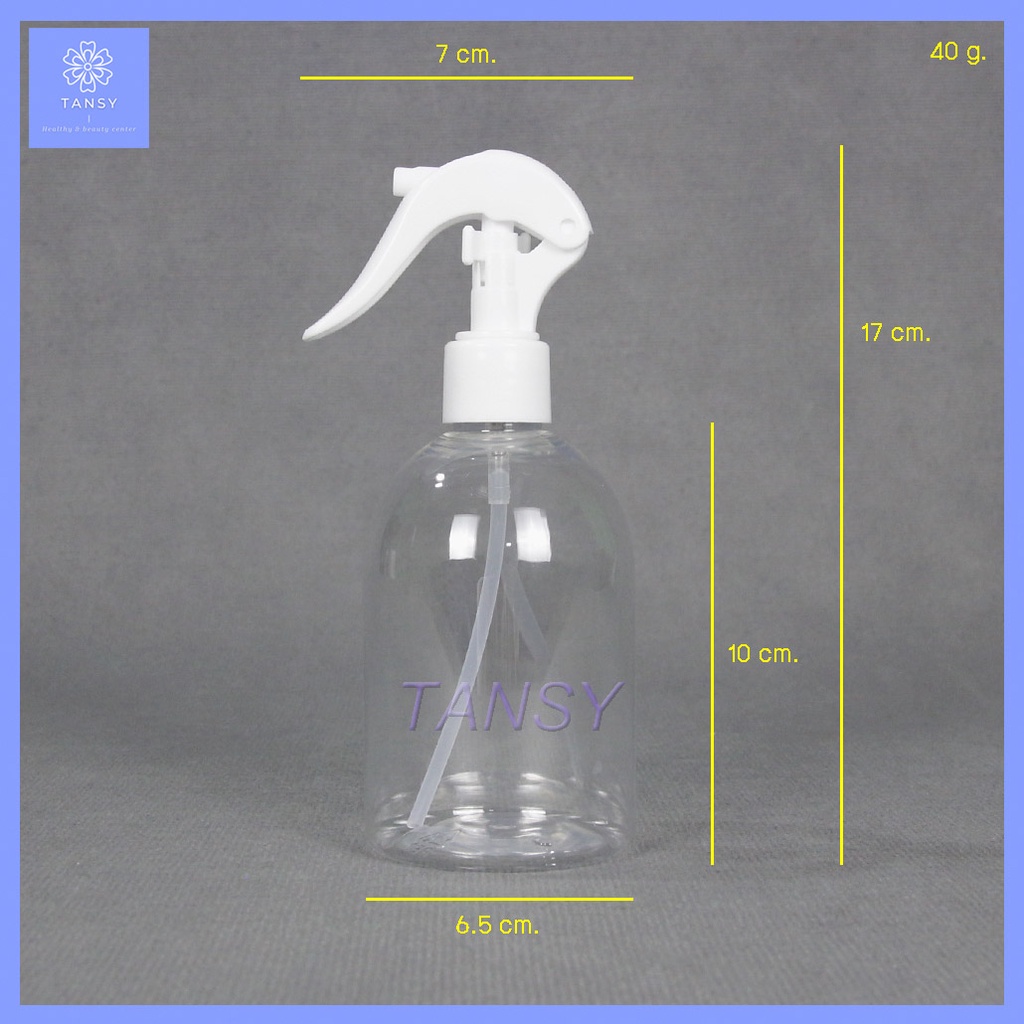 ขวดสเปร์ย 300 มล ระฆังใส+ฟอกกี้ฉีดน้ำ ขาว/ดำ/ใส รุ่น BT300BC (1 ขวด) Spray bottle 300 ml. Transparent bell+foggy