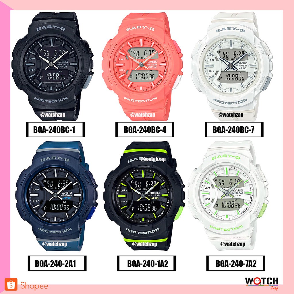 Casio Baby-G For Running Series นาฬิกาข้อมือผู้หญิง สายเรซิ่น รุ่น BGA-240 BGA-240BC