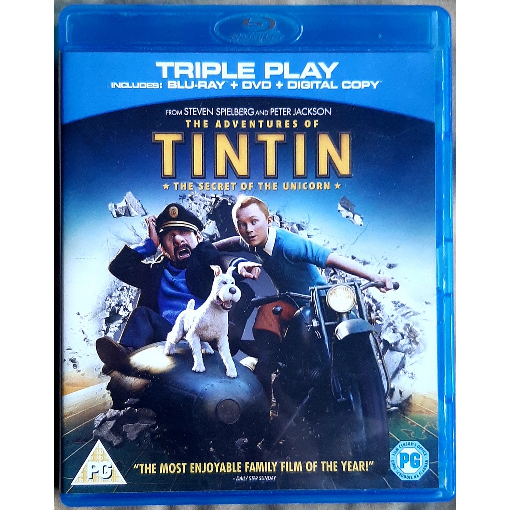 The Adventures of Tintin Blu-ray + DVD บลูเรย์มือ 2 แผ่นแท้ ซับไทย เสียงไทย