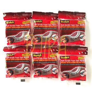 3M Auto Acrylic Foam Tape 12 mm.x 2.5 mts. Model 4229 6 rolls (Red)